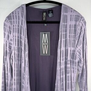 Marla Wynne purple size Medium open front cardigan Long Sleeve Side Slit Layered